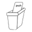 Push-lid trash bins