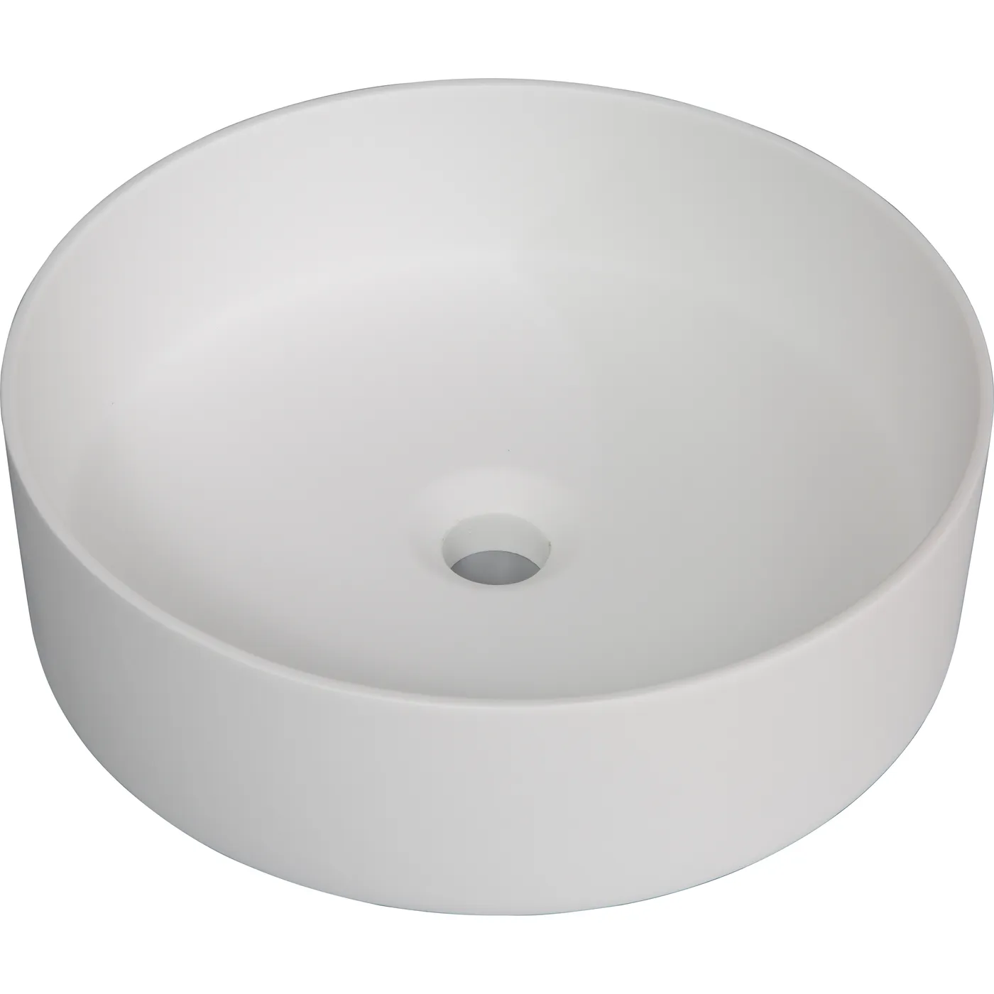 Aquazuro Washbasin Bathroom Cavone - Solid Surface - Round - Matt White - 38cm