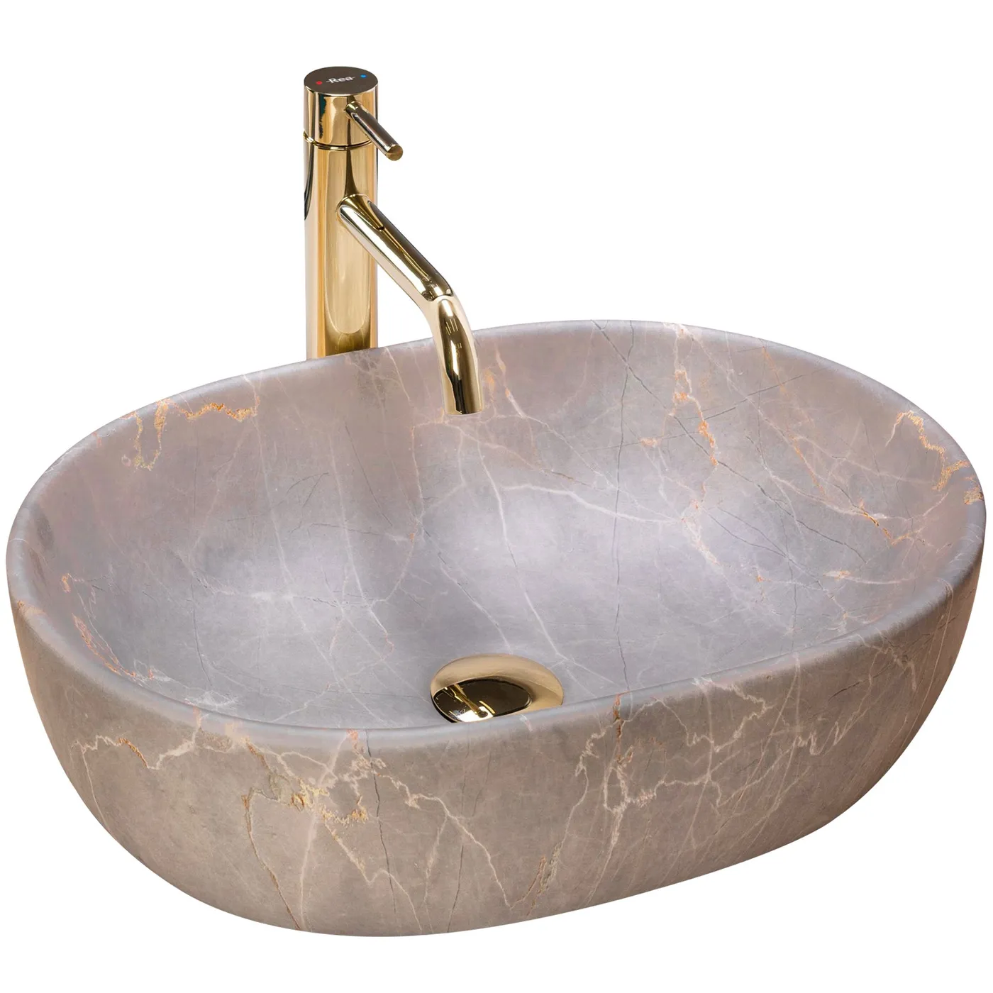 Rea Countertop Washbasin Lara Oval Beige 48,5x35x13,5cm
